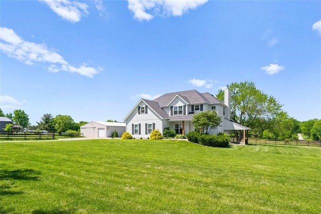 14906 Knorpp Rd, Pleasant Hill, MO 64080 - view of front of home featuring board and batten siding and a chimney