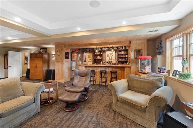 5812 Reinhardt Dr, Fairway, KS 66205 - living area with a dry bar and recessed lighting