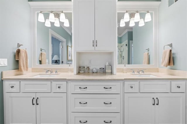5812 Reinhardt Dr, Fairway, KS 66205 - full bathroom featuring double vanity and a shower stall