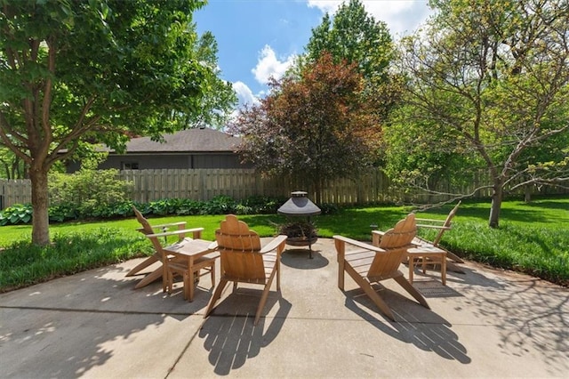 5812 Reinhardt Dr, Fairway, KS 66205 - view of patio with an outdoor fire pit