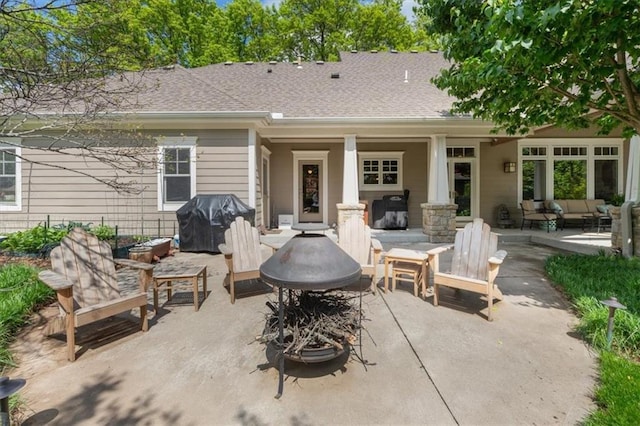 5812 Reinhardt Dr, Fairway, KS 66205 - view of patio / terrace with an outdoor living space and grilling area
