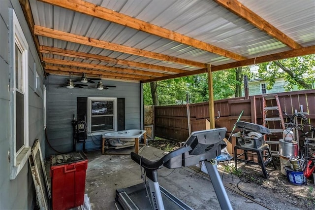 8303 Wabash Ave, Kansas City, MO 64132 - view of patio / terrace with ceiling fan