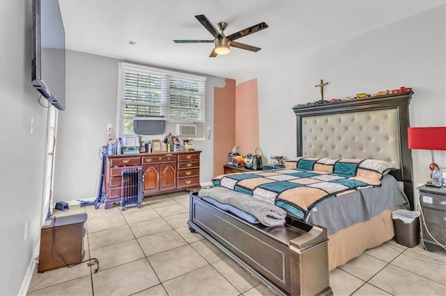 8303 Wabash Ave, Kansas City, MO 64132 - bedroom with light tile patterned floors and a ceiling fan