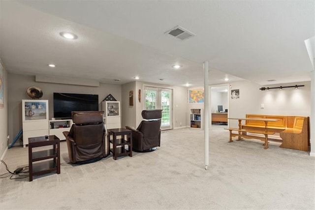 8410 W 117th St, Overland Park, KS 66210 - living room featuring carpet floors and recessed lighting