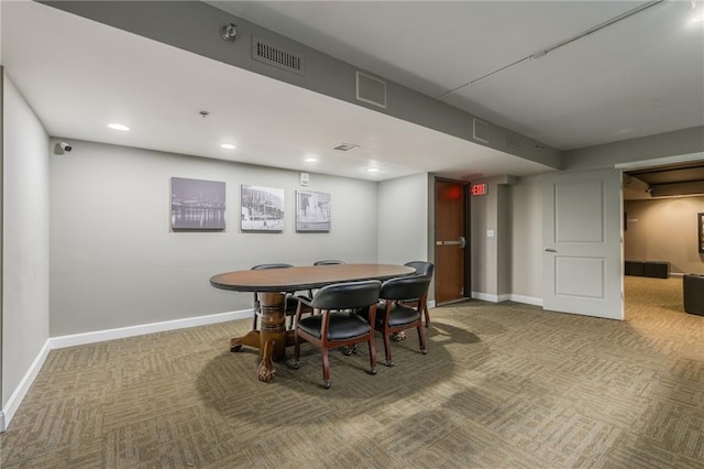 600 E Admiral Blvd Unit 601, Kansas City, MO 64106 - dining space with carpet, baseboards, and recessed lighting