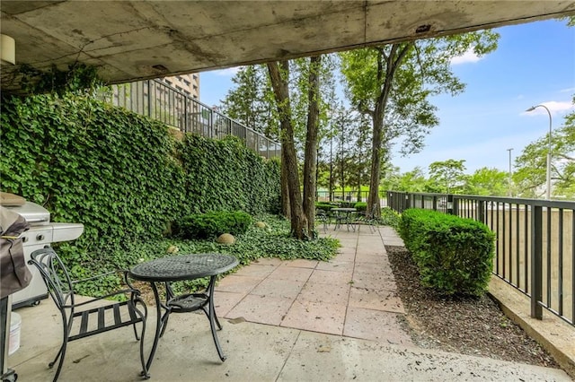 600 E Admiral Blvd Unit 601, Kansas City, MO 64106 - fenced backyard with a patio area, area for grilling, and outdoor dining space