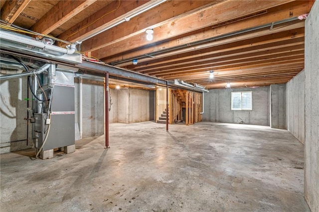 16154 S Canton St, Gardner, KS 66030 - below grade area featuring heating unit and stairway
