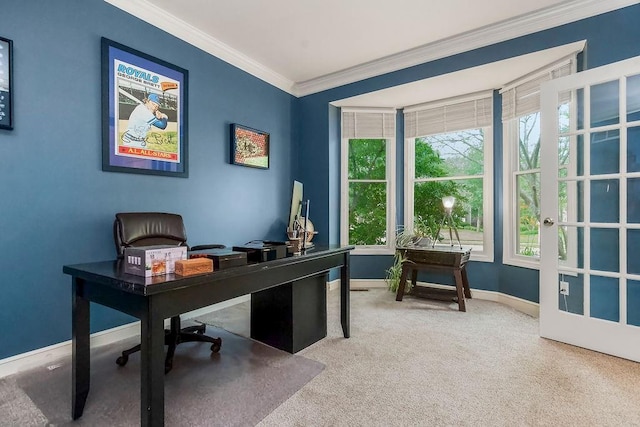 14810 W 72nd St, Shawnee, KS 66216 - carpeted office featuring crown molding and baseboards