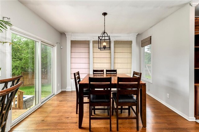 21835 W 175th Ter, Olathe, KS 66062 - dining room with plenty of natural light, wood finished floors, and a chandelier