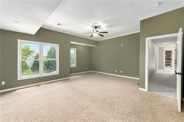 21835 W 175th Ter, Olathe, KS 66062 - spare room with ceiling fan, carpet, a smoke detector, and crown molding