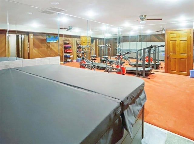 305 E Partridge Ave, Independence, MO 64055 - garage with a ceiling fan