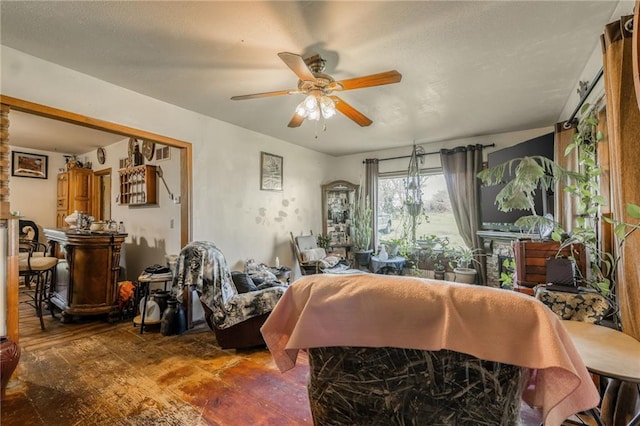 43574 E 224th St, Cowgill, MO 64637 - living room with ceiling fan and wood finished floors