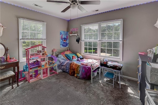 3403 E Devonshire Dr, Saint Joseph, MO 64506 - bedroom with carpet, a ceiling fan, and baseboards