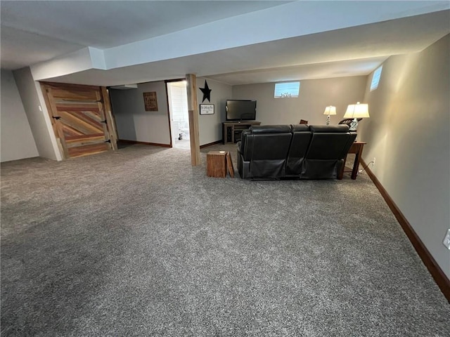 605 Queen St, King City, MO 64463 - carpeted living area with baseboards