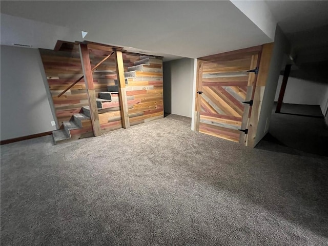 605 Queen St, King City, MO 64463 - finished basement with stairway and carpet