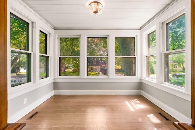 812 E Wabash St, Olathe, KS 66061 - unfurnished sunroom with healthy amount of natural light, wooden ceiling, and wood finished floors