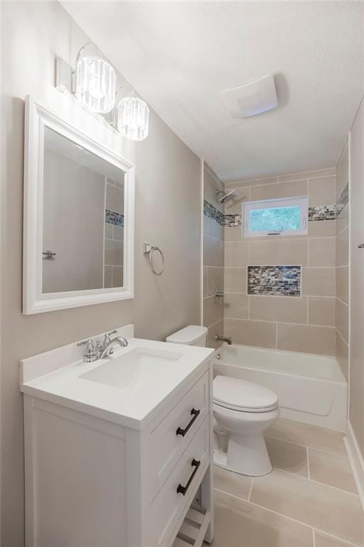 812 E Wabash St, Olathe, KS 66061 - bathroom with vanity, shower / bath combination, and tile patterned floors