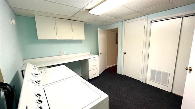 1146 S Willow St, Ottawa, KS 66067 - washroom with washing machine and dryer and dark carpet