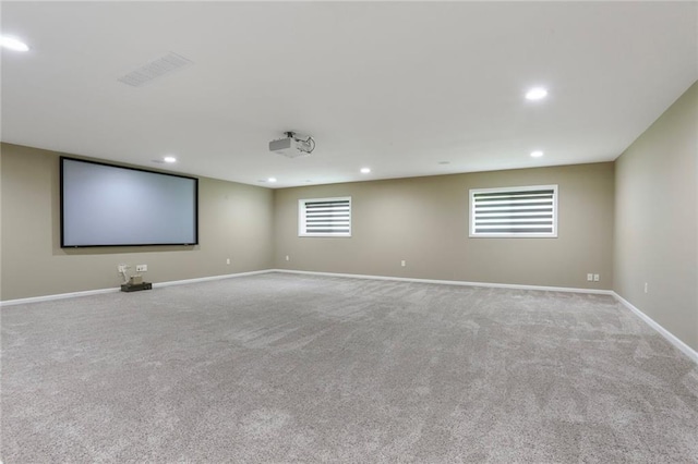 16570 S Ingrid St, Gardner, KS 66030 - carpeted cinema with baseboards, recessed lighting, and plenty of natural light