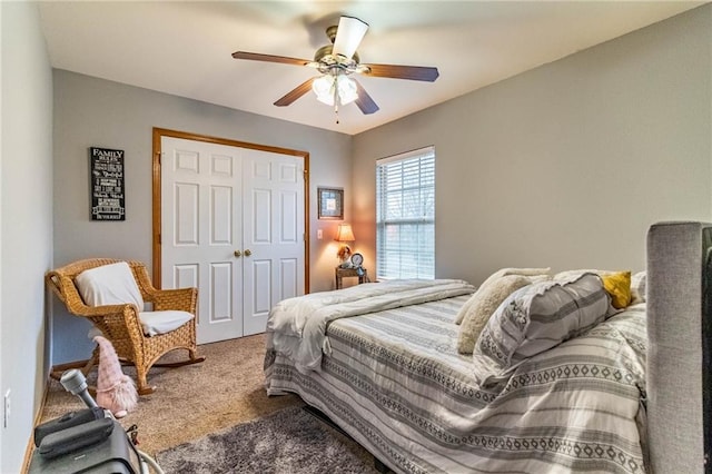 131 NW 171st Rd, Warrensburg, MO 64093 - bedroom with carpet, a closet, and ceiling fan
