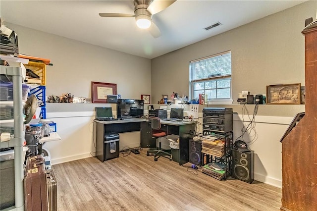 131 NW 171st Rd, Warrensburg, MO 64093 - home office featuring wood finished floors and a ceiling fan