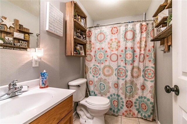 131 NW 171st Rd, Warrensburg, MO 64093 - full bathroom featuring vanity, tile patterned floors, and a shower with curtain