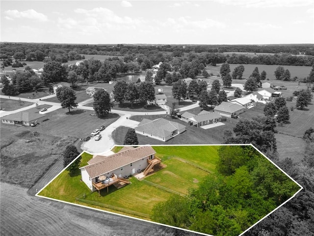 131 NW 171st Rd, Warrensburg, MO 64093 - aerial view of property and surrounding area featuring property boundaries highlighted