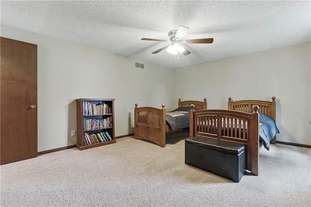 12411 W 100th St, Lenexa, KS 66215 - bedroom featuring carpet floors, a textured ceiling, and a ceiling fan