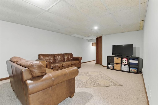 12411 W 100th St, Lenexa, KS 66215 - living room with carpet and a paneled ceiling