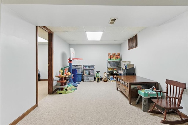 12411 W 100th St, Lenexa, KS 66215 - game room with carpet flooring and a paneled ceiling