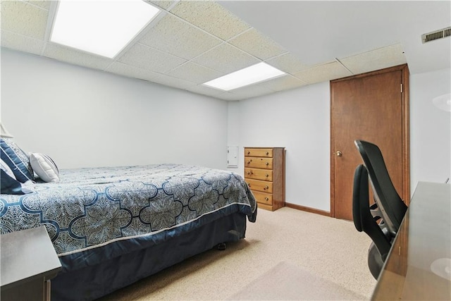 12411 W 100th St, Lenexa, KS 66215 - carpeted bedroom featuring a drop ceiling