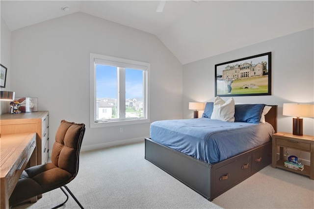 15601 Catalina St, Overland Park, KS 66224 - carpeted bedroom with lofted ceiling and a ceiling fan