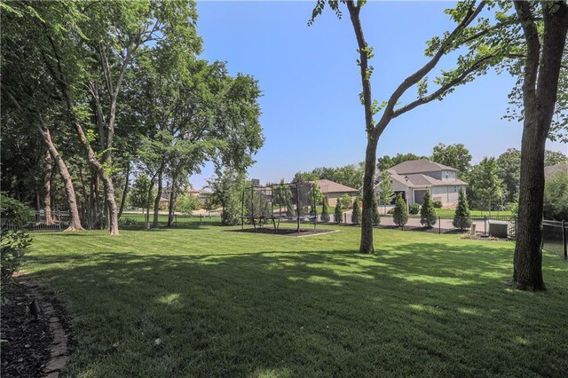 23856 W 124th Ct, Olathe, KS 66061 - fenced backyard with a trampoline