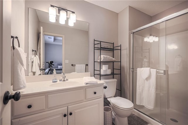 23856 W 124th Ct, Olathe, KS 66061 - ensuite bathroom with vanity, a shower stall, and tile patterned floors