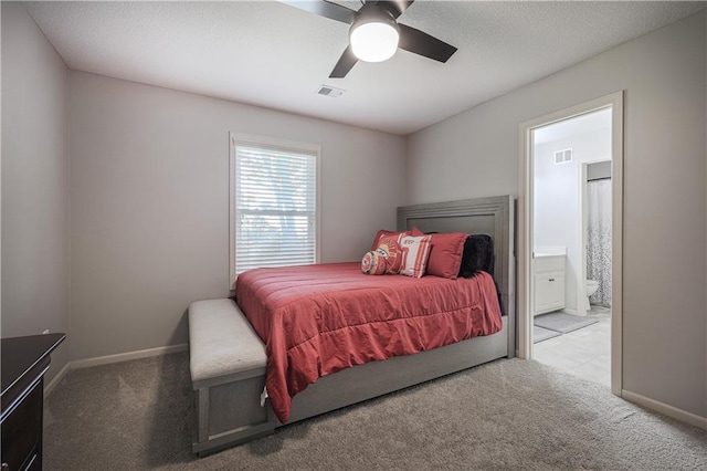 23856 W 124th Ct, Olathe, KS 66061 - bedroom with carpet floors, ensuite bathroom, and a ceiling fan