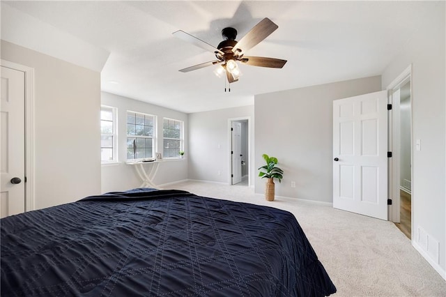 513 Forestglen Ln, Lansing, KS 66043 - bedroom with carpet and a ceiling fan
