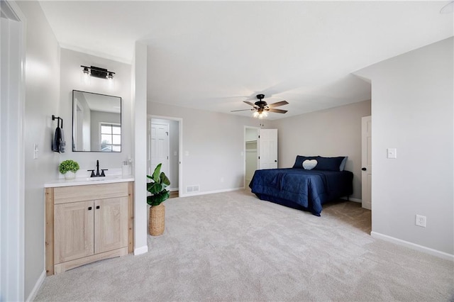 513 Forestglen Ln, Lansing, KS 66043 - bedroom with light colored carpet and ceiling fan