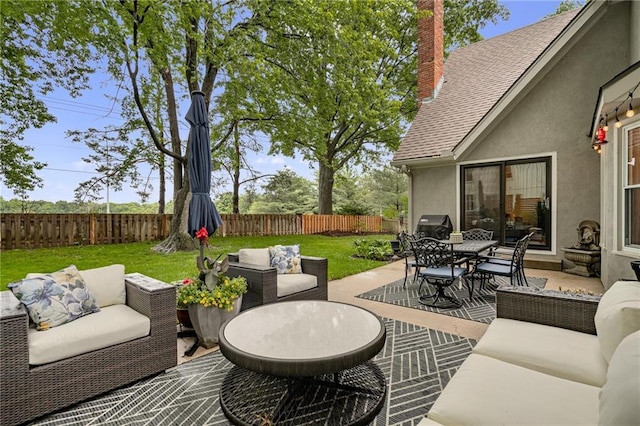2204 W 123rd Ter, Leawood, KS 66209 - view of patio with outdoor lounge area and outdoor dining space