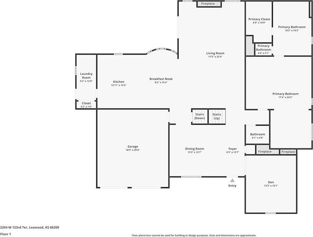 2204 W 123rd Ter, Leawood, KS 66209 - floor plan / room layout