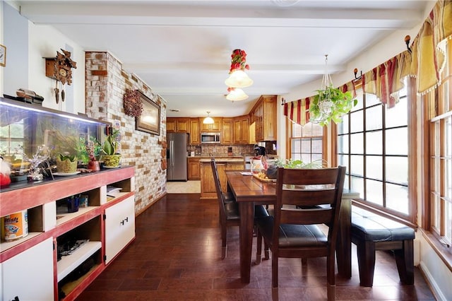 3814 S Outer Belt Rd, Oak Grove, MO 64075 - dining room with beamed ceiling