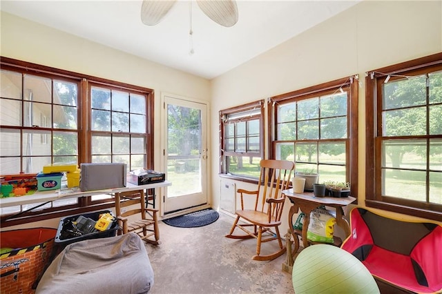3814 S Outer Belt Rd, Oak Grove, MO 64075 - office area featuring concrete flooring, healthy amount of natural light, and ceiling fan