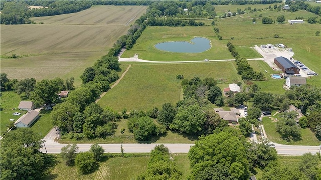 3814 S Outer Belt Rd, Oak Grove, MO 64075 - aerial view of property's location with a nearby body of water and rural landscape