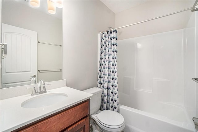 24842 W 144th St, Olathe, KS 66061 - bathroom featuring shower / bath combo, vanity, and toilet