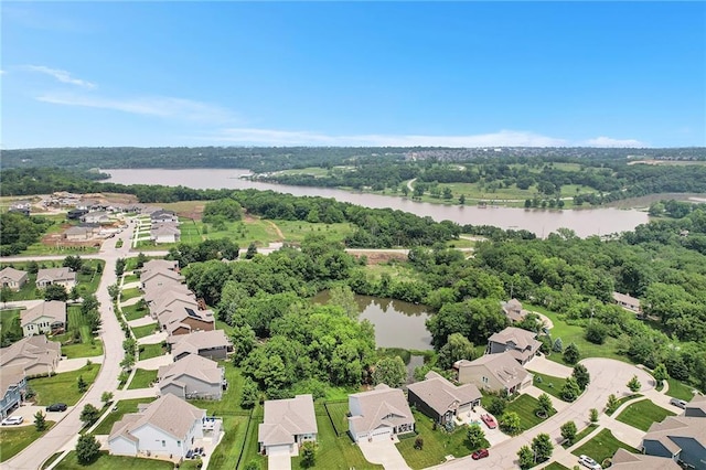 24842 W 144th St, Olathe, KS 66061 - aerial perspective of suburban area with a nearby body of water