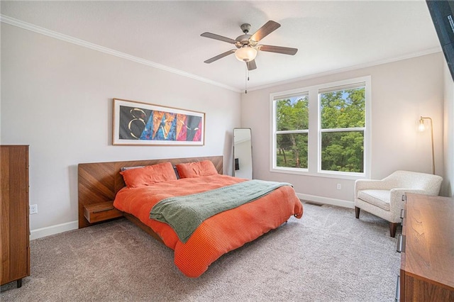 24842 W 144th St, Olathe, KS 66061 - carpeted bedroom featuring crown molding, baseboards, and a ceiling fan