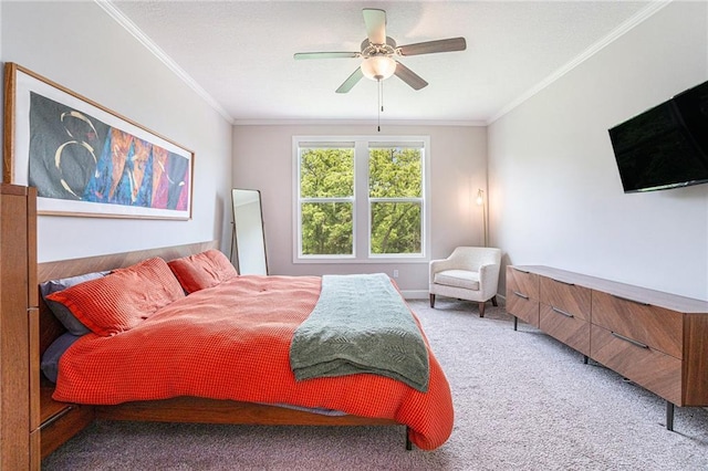 24842 W 144th St, Olathe, KS 66061 - carpeted bedroom featuring ornamental molding and a ceiling fan