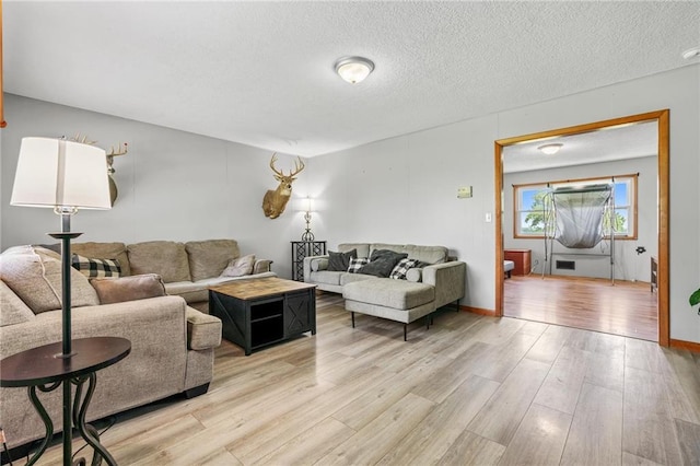 31882 W 180th St, Lawson, MO 64062 - living room with light wood-type flooring and a textured ceiling