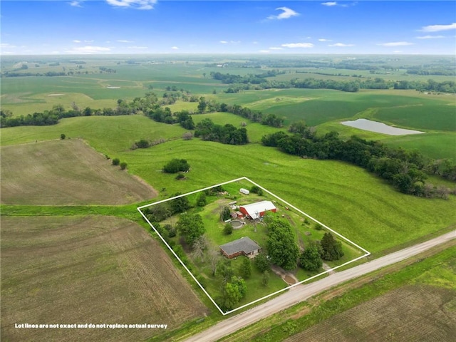 31882 W 180th St, Lawson, MO 64062 - aerial view of sparsely populated area featuring property boundaries highlighted