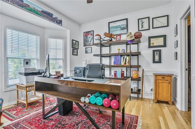 6522 W 133rd Ter, Leawood, KS 66209 - office featuring ornamental molding and light wood-type flooring