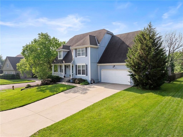 5901 W 158th St, Overland Park, KS 66223 - view of front facade featuring an attached garage, concrete driveway, and a front yard